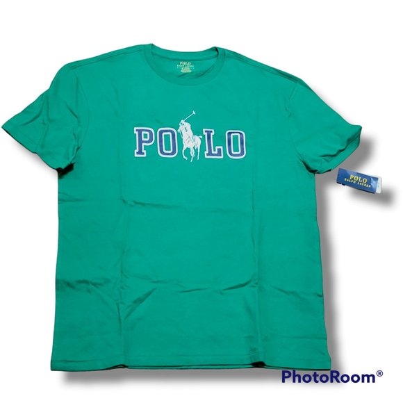 Polo Ralph Lauren Other - Polo Ralph Lauren Block Pony Logo T-Shirt Classic Fit Kelly Green Navy Blue Whit